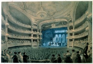 Zicht op de theaterzaal van de Opera Garnier door Jean Baptiste Arnout