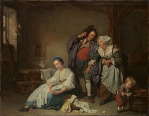 Gebroken eieren door Jean-Baptiste Greuze