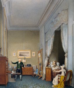 Maria Luigia in kamer in de Tuilerieën na de geboorte van de Koning van Rome door Jean Baptiste Isabey