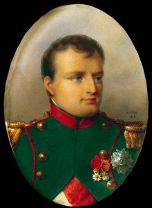 Medaillonportret van Napoleon I in het uniform van de jagers