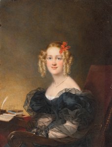 Portret van een vrouw door Jean-Baptiste Isabey