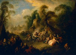Dorpsfeest, ca. 1728, schilderij door Jean-Baptiste Pater (1695-1736), olieverf op doek