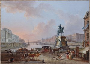 La Monnaie, de Pont Royal en het Louvre, gezien vanaf het terre-plein van de Pont-Neuf, circa 1775