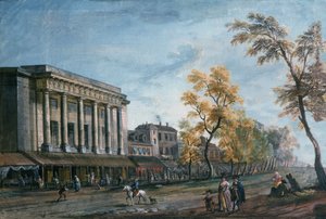 De Boulevard du Temple en het Théâtre des Italiens, Parijs door Jean Baptiste Lallemand