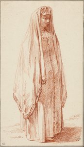 Een vrouw in Russische kleding