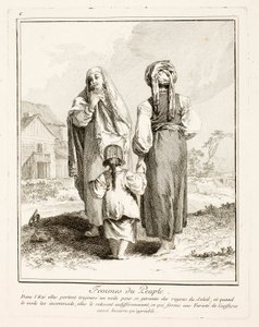Vrouwen van het Volk, plaat zes uit Divers Habillements des Peuples du Nord door Jean-Baptiste Le Prince