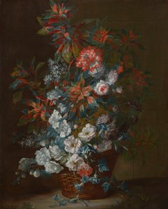 Bloemen in een mand (1695) door Jean Baptiste Monnoyer