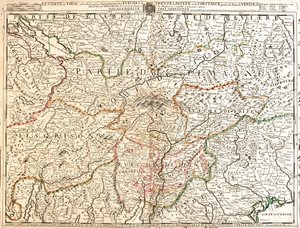 Duitsland (deelstaat: Baden-Württemberg, Beieren), Oostenrijk (deelstaat: Voralberg, Tirol, Salzburg, Karinthië), Liechtenstein, Zwitserland (kanton: Thurgau, Appenzell Ausserrhoden, Appenzell Innerrhoden, St. door Jean Baptiste Nolin