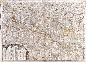 Duitsland (Staat: Saarland, Rijnland-Palts, Baden-Württemberg), Frankrijk (Franche-Comté, Elzas, Lotharingen), Zwitserland (Kanton: Basel-Stadt) door Jean Baptiste Nolin