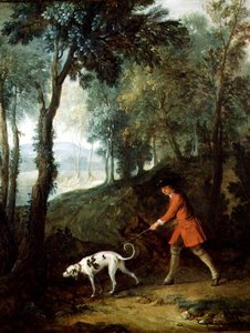 De jager met een tufter aan een lijn, c.1727