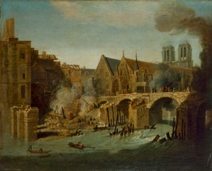 De Petit Pont na de brand van 1718