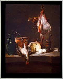 Keukentafel met een Rog door Jean Baptiste Simeon Chardin