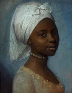 Portret van een jonge vrouw (pastel op papier) door Jean Etienne (previously attr. to) Liotard