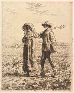 Boeren op weg naar het werk