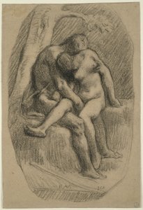 De geliefden door Jean-Francois Millet