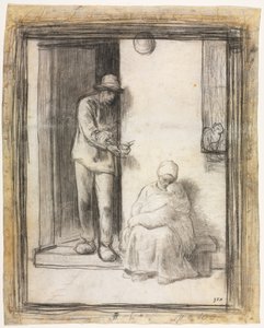 Het zieke kind door Jean-Francois Millet