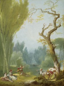 Een Spel van Paard en Ruiter door Jean Honore Fragonard