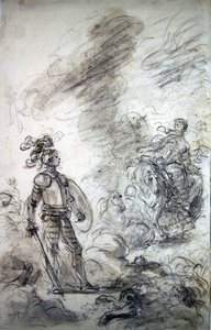 Lidia gaat Alceste tegemoet door Jean Honore Fragonard