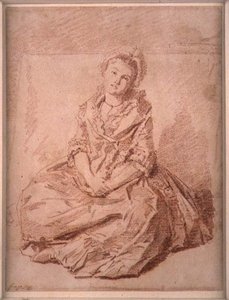 Zittend meisje door Jean Honore Fragonard