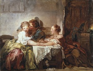 De gevangen kus door Jean Honore Fragonard