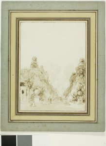 Uitzicht op het park in Saint-Cloud door Jean-Honore Fragonard