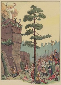 Druïden vieren een festival bij de Maennelstein, Elzas