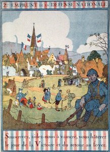 Poster ter promotie van de Tweede Nationale Defensielening door Jean Jacques Waltz