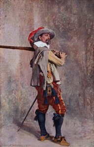 Een musketier uit de tijd van Lodewijk XIII van Frankrijk