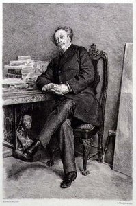 Alexandre Dumas fils (1824-95), Franse romanschrijver en toneelschrijver, gegraveerd door A Mongin door Jean Louis Ernest (after) Meissonier
