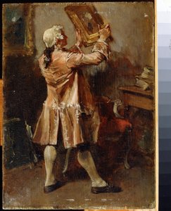 Een schilderijenliefhebber door Jean Louis Ernest Meissonier