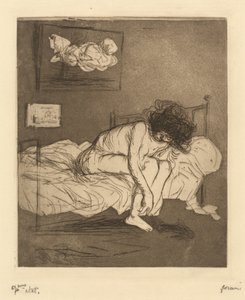 Vrouw die haar kousen aantrekt (Woman Putting On Her Stockings)