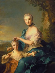 Madame Crozat de Thiers en haar dochter door Jean Marc Nattier