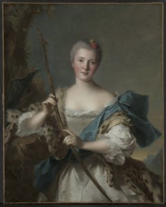 Portret van een Vrouw als Diana door Jean-Marc Nattier