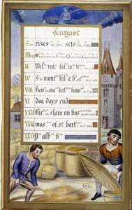 De oogst (teken van de maagd) (facsimile van de Getijden van Anne van Bretagne)