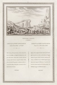 Verovering van het fort van Gawilghur door de Britten onder bevel van Arthur Wellesley, Tweede Anglo-Maratha Oorlog, India door Jean (after) Duplessi Bertaux