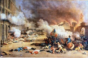 Gezien vanaf het Palais des Tuileries, binnenplaats van de Carrousel, 10 augustus