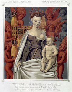 Agnes Sorel (1422-1450) (Dame van Beaute sur Marne) vertegenwoordigd in Notre Dame door Jean (after) Fouquet