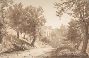 Uitzicht op Ariccia, 1853 door Jean Achille Benouville