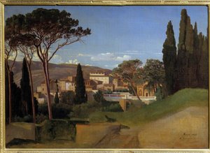 Zicht op een Romeinse villa Schilderij door Achilles J. Benouville (1815-1891) 1844 Parijs, musee d