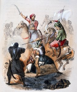 Ibrahim Pacha (1789-1848) op het slagveld, tijdens de campagne tegen de wahhabieten door Jean Adolphe Beauce
