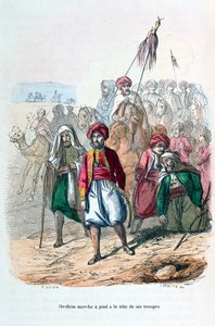 Ibrahim Pasha marcheert aan het front van zijn troepen