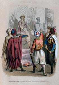 Eed van de bevelhebbers van het leger om te sterven voor de zaak van Mehmet Ali, Egypte, 1805, 1847 door Jean Adolphe Beauce