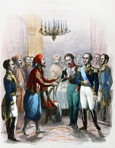 Ontmoeting tussen Ibrahim Pacha (1789-1848) en kolonel Joseph Anthelme Seve (Soliman Pacha, Suleyman Pasha of Soliman al-Fransawi Pasha)