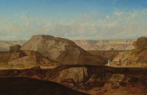 Raphael en Tobias op weg naar Rhages in Media door Jean Adrien Guignet
