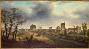 Uitzicht op het kasteel van Vincennes door Jean Adrien Guignet