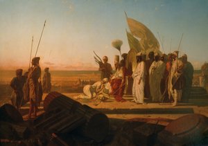 Xerxes bij de Hellespont door Jean Adrien Guignet