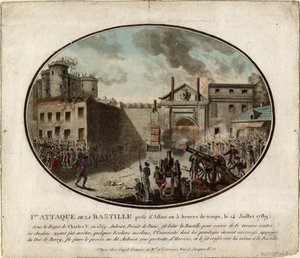 De bestorming van de Bastille op 14 juli 1789, 1789 door Jean Alexis Cornu