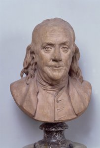 Buste van Benjamin Franklin (1706-90) 1778 (terracotta) door Jean Antoine Houdon