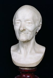 Buste van Voltaire zonder pruik