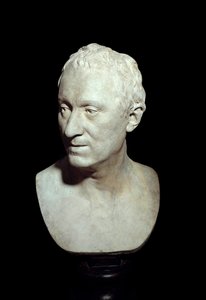Terracotta buste van de filosoof Denis Diderot (1713-1784) door Jean Antoine Houdon